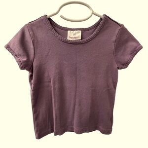 Hanna Andersson T-Shirt Short Sleeved Purple Girl’s Size 100 (Size 4)